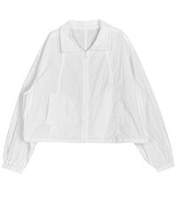 White Standing Collar Jacket_BDHL6520