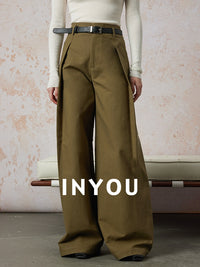 Retro Pleated Wide Pants_BDHL6587