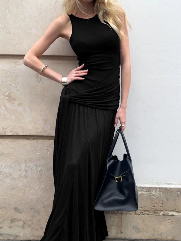Waist Strap Pleated Dress_BDHL7568