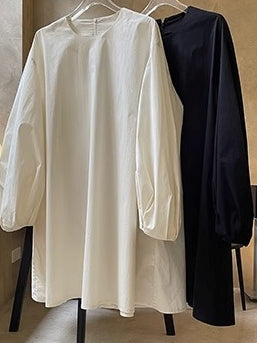Puff Sleeve A-Line Dress_BDHL7379
