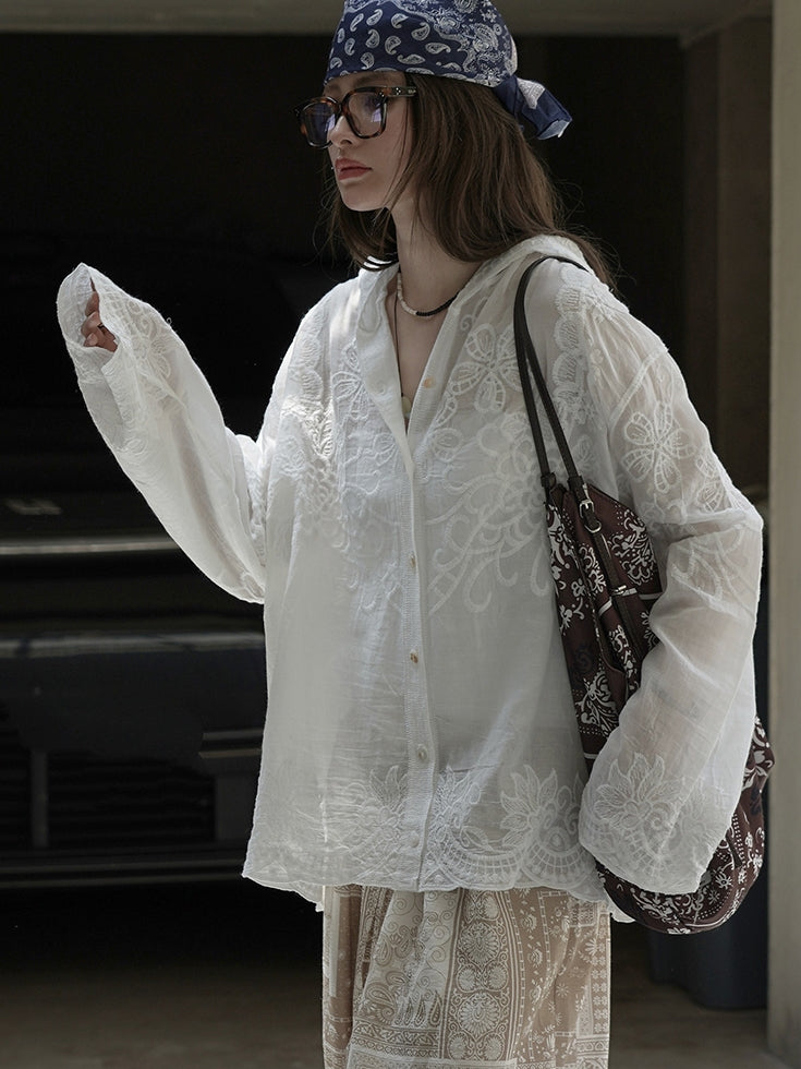Racing Jacquard Sheer Hoodie_BDHL7628