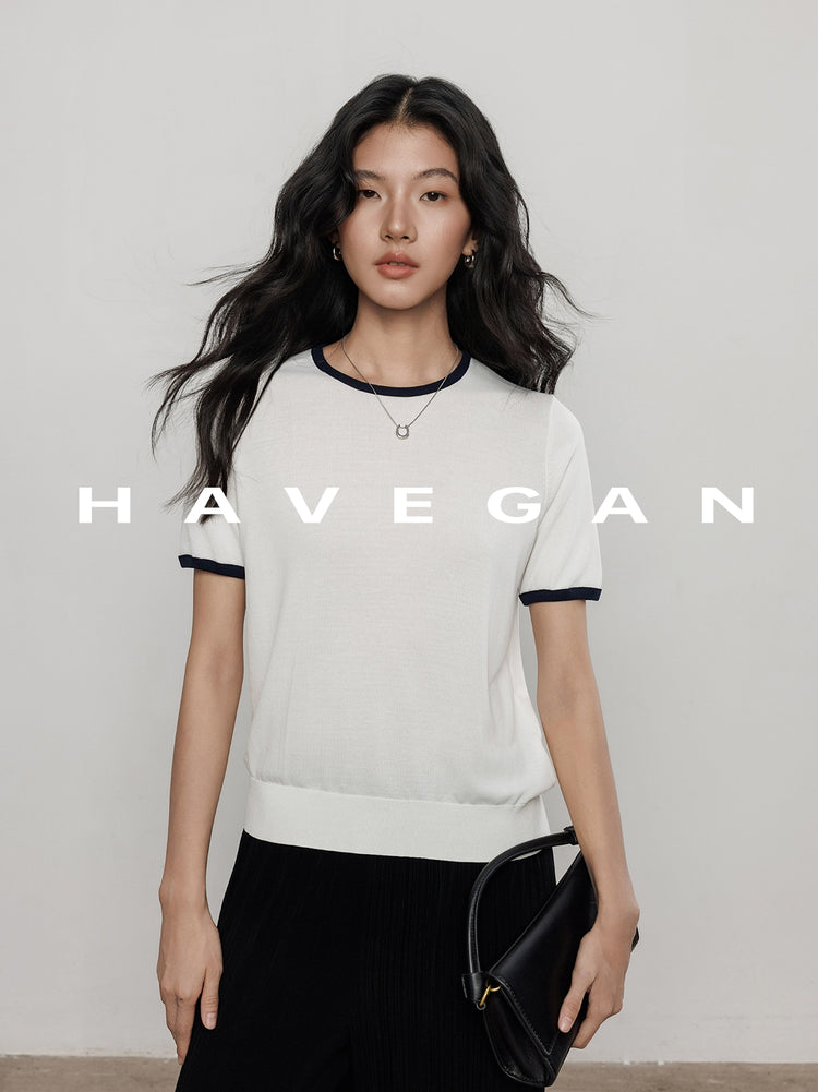 Lightweight Contrast Color Tops_BDHL7401