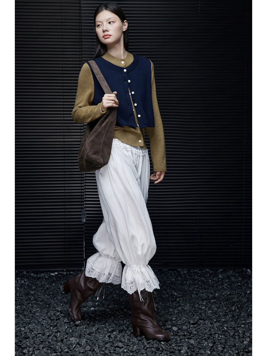 Balloon Pants with Lace Trim Cuffs_BDHL7647