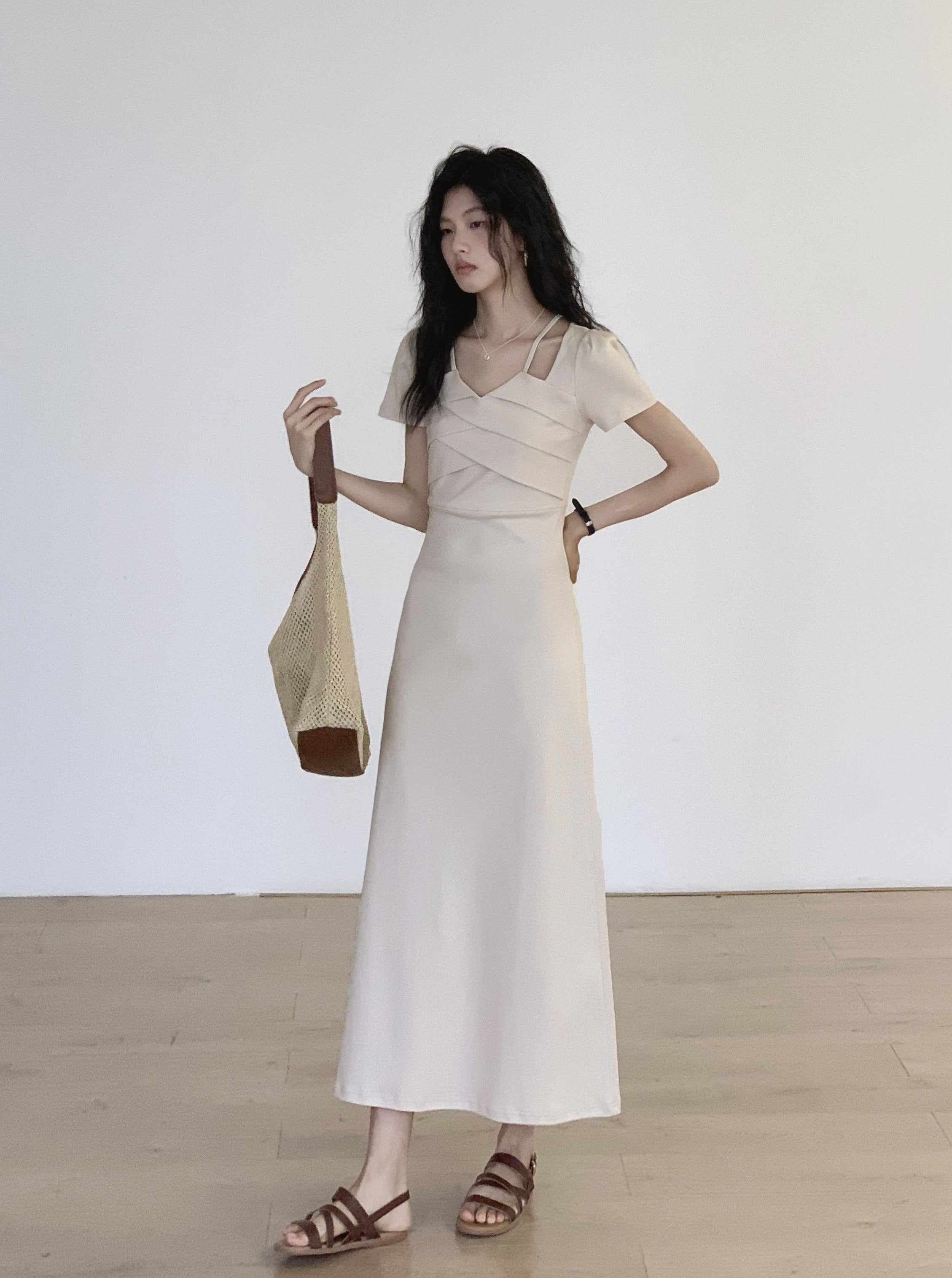 Halter Neck A-line Dress_BDHL6161