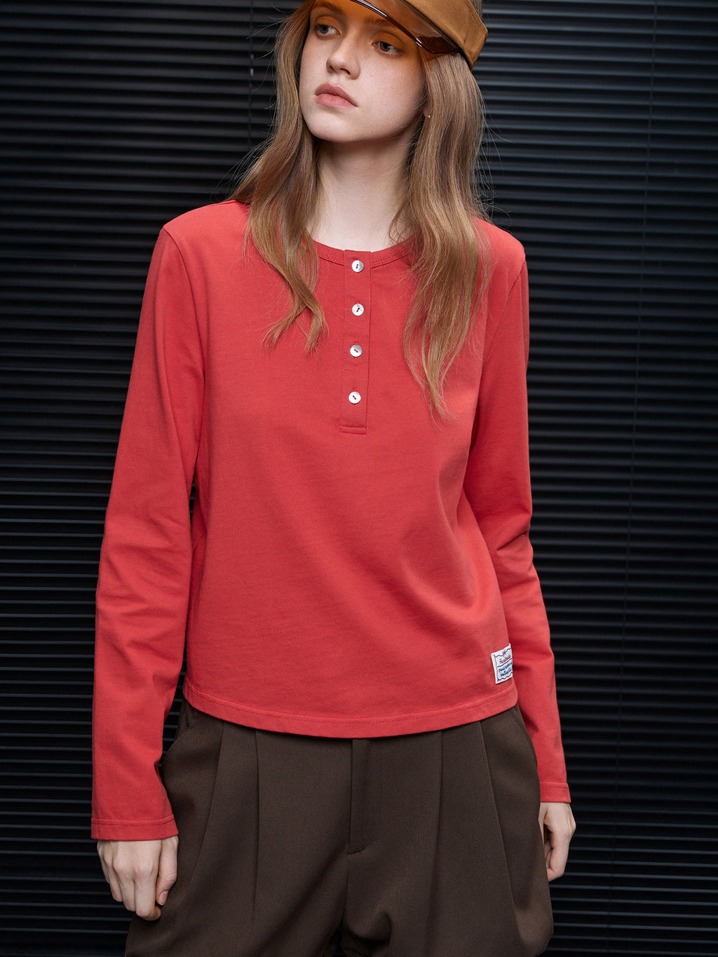 Henry Neck Simple Tops_BDHL8172