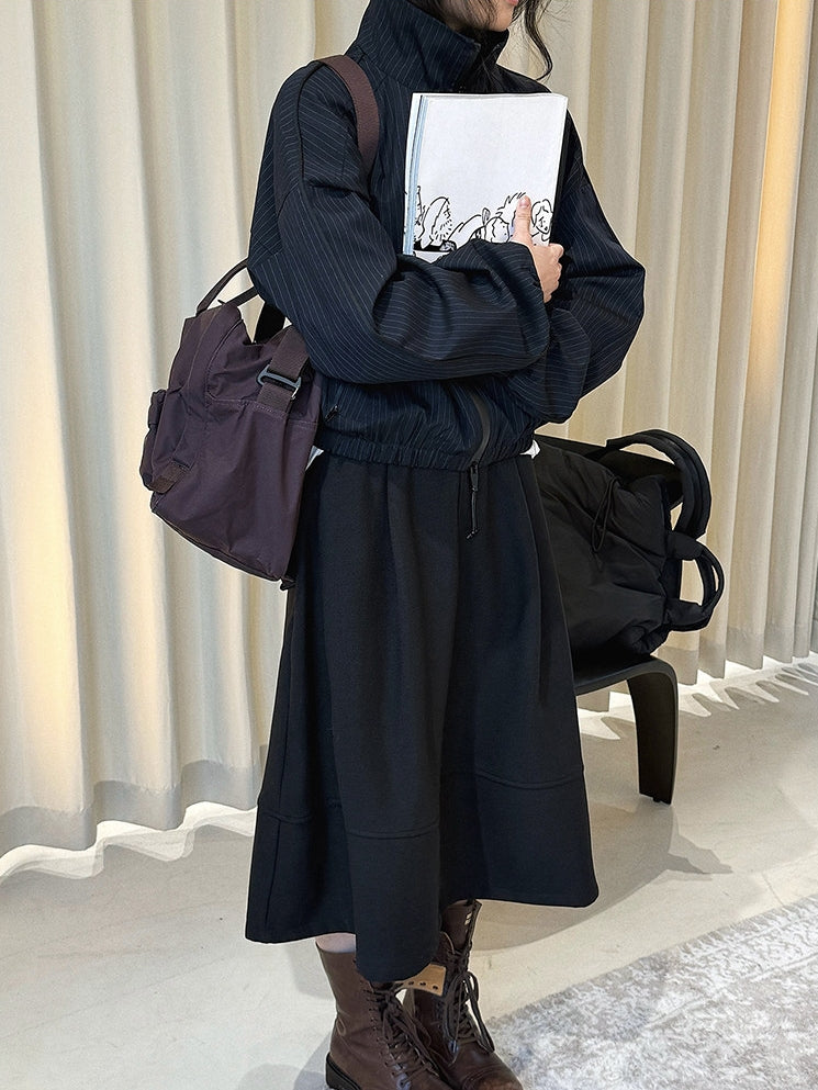 Patchwork A-Line Midi Skirt_BDHL8153