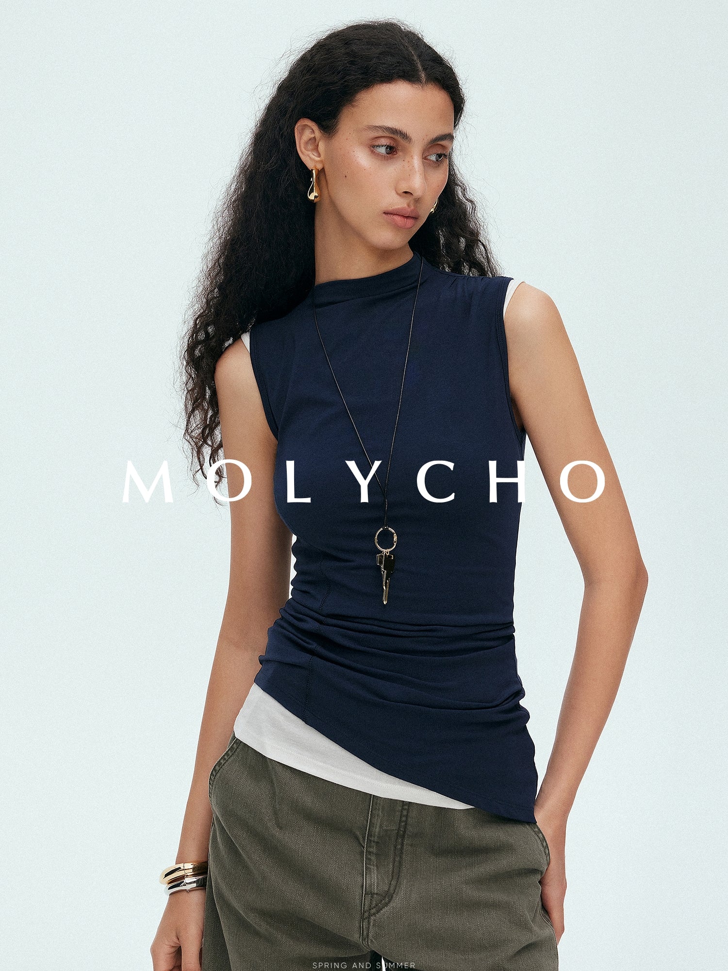 Henry Neck Tank Top Or White Tank Top_BDHL7515