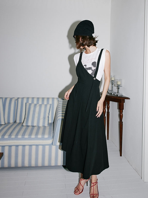 Irregular Shoulder Strap Skirt_BDHL7535
