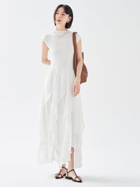 Ruffles Hem Sleeveless Dress_BDHL6222