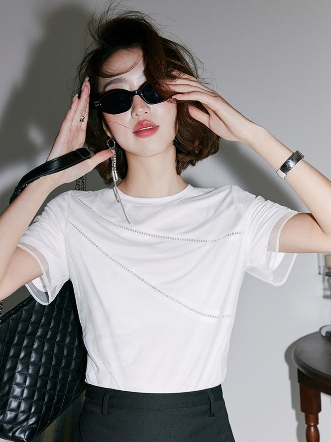 Hollow Mesh Faux-Style T-Shirt_BDHL7539