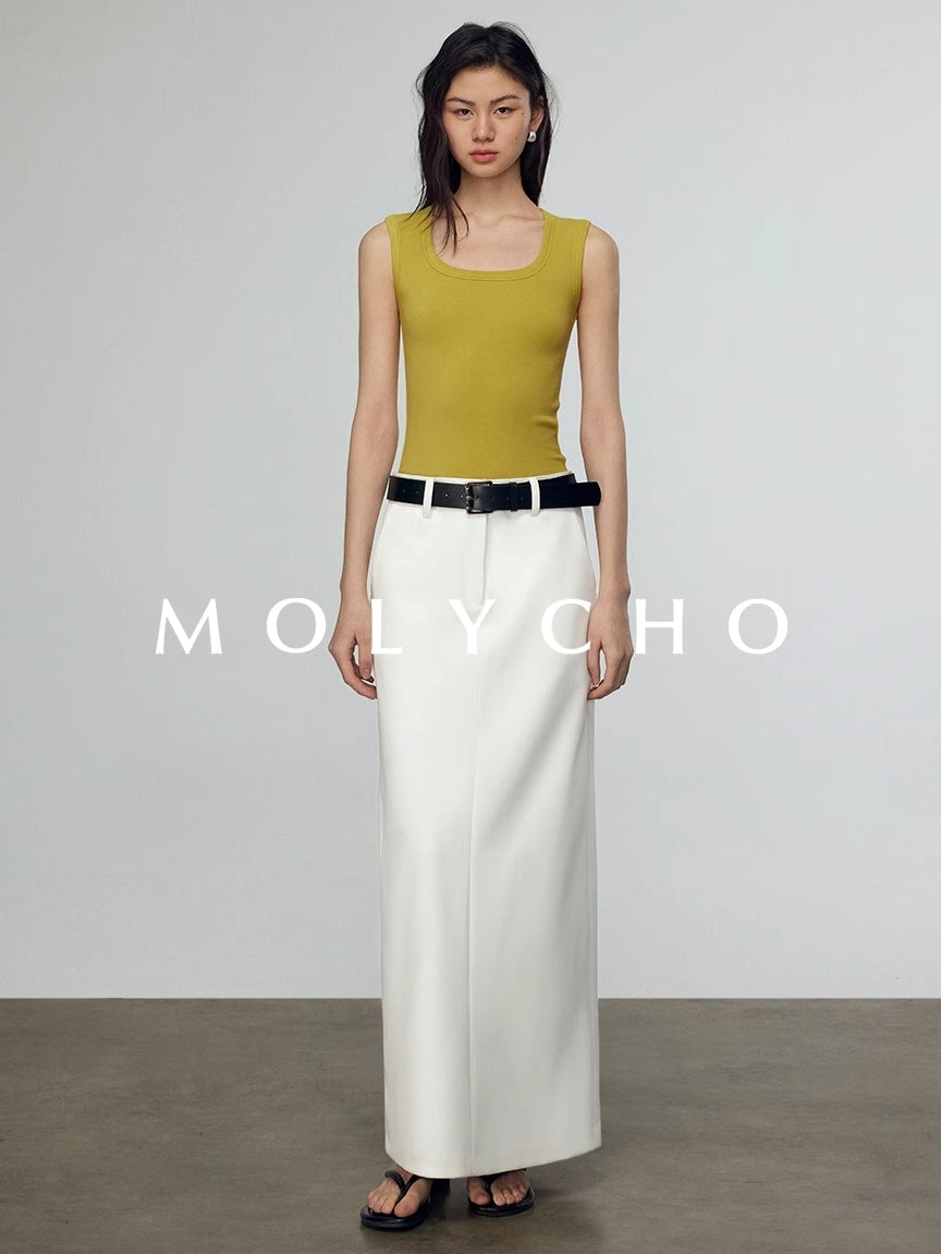 Wide Strap Sleeveless Tops_BDHL7412