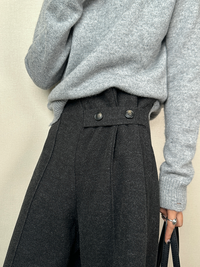 Side Button Thick Cropped Pants_BDHL6797