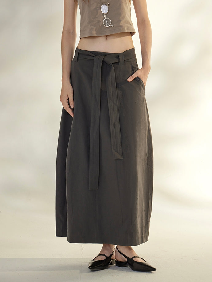 Wide-Belted Long Skirt_BDHL7692