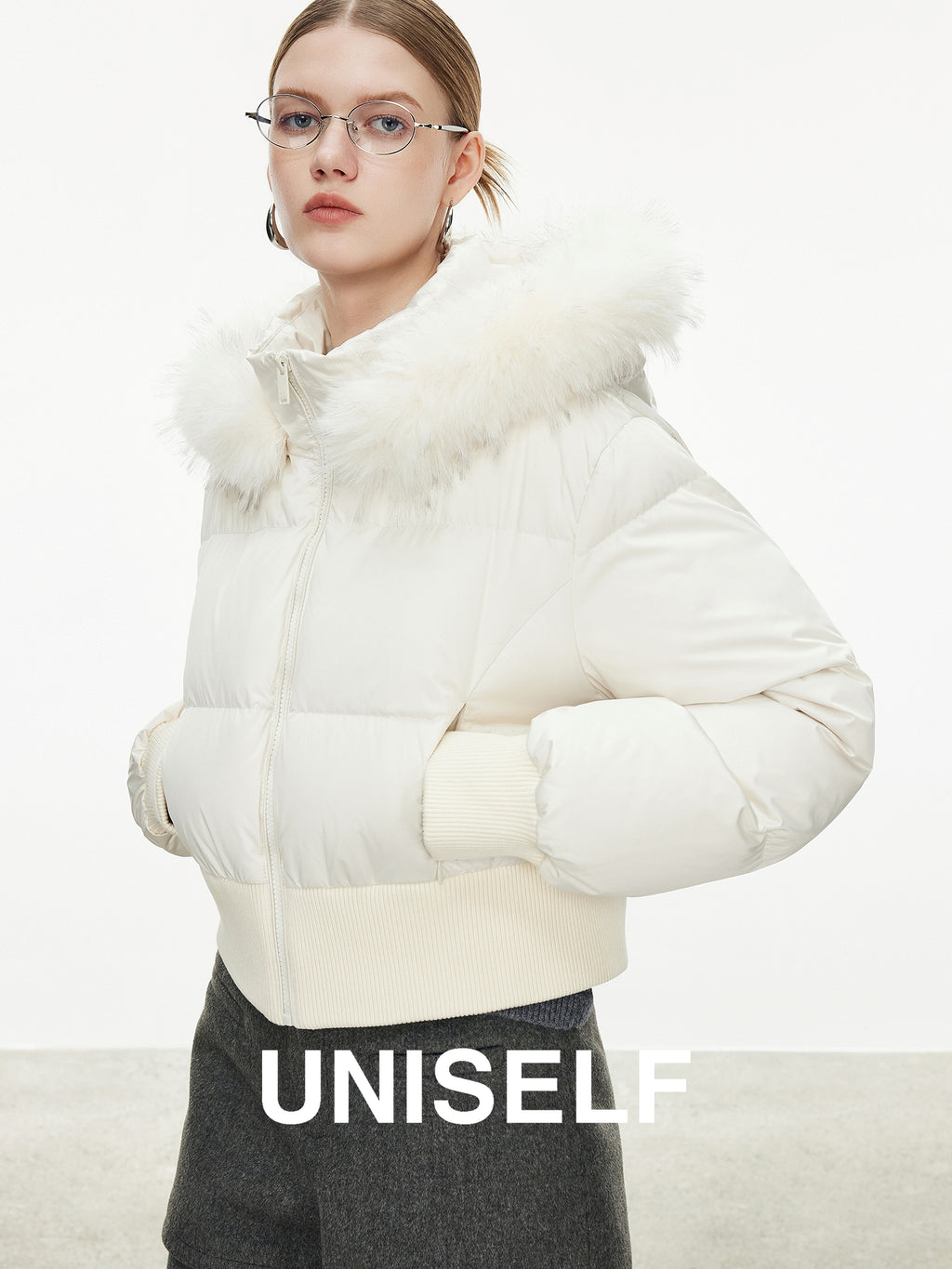 Fur Collar Hooded Down Jacket_BDHL7974
