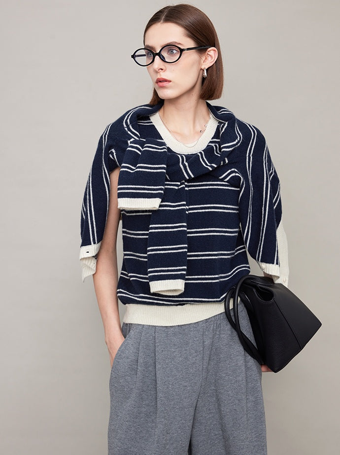 Striped Vest Or Cardigan_BDHL6612