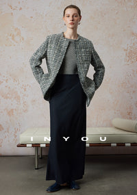 French Collarless Tweed Jacket_BDHL6668