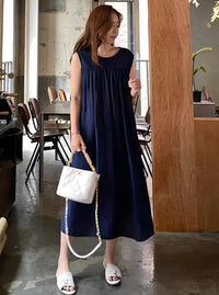 Pleated Switching Flare Dress_BDHL6280