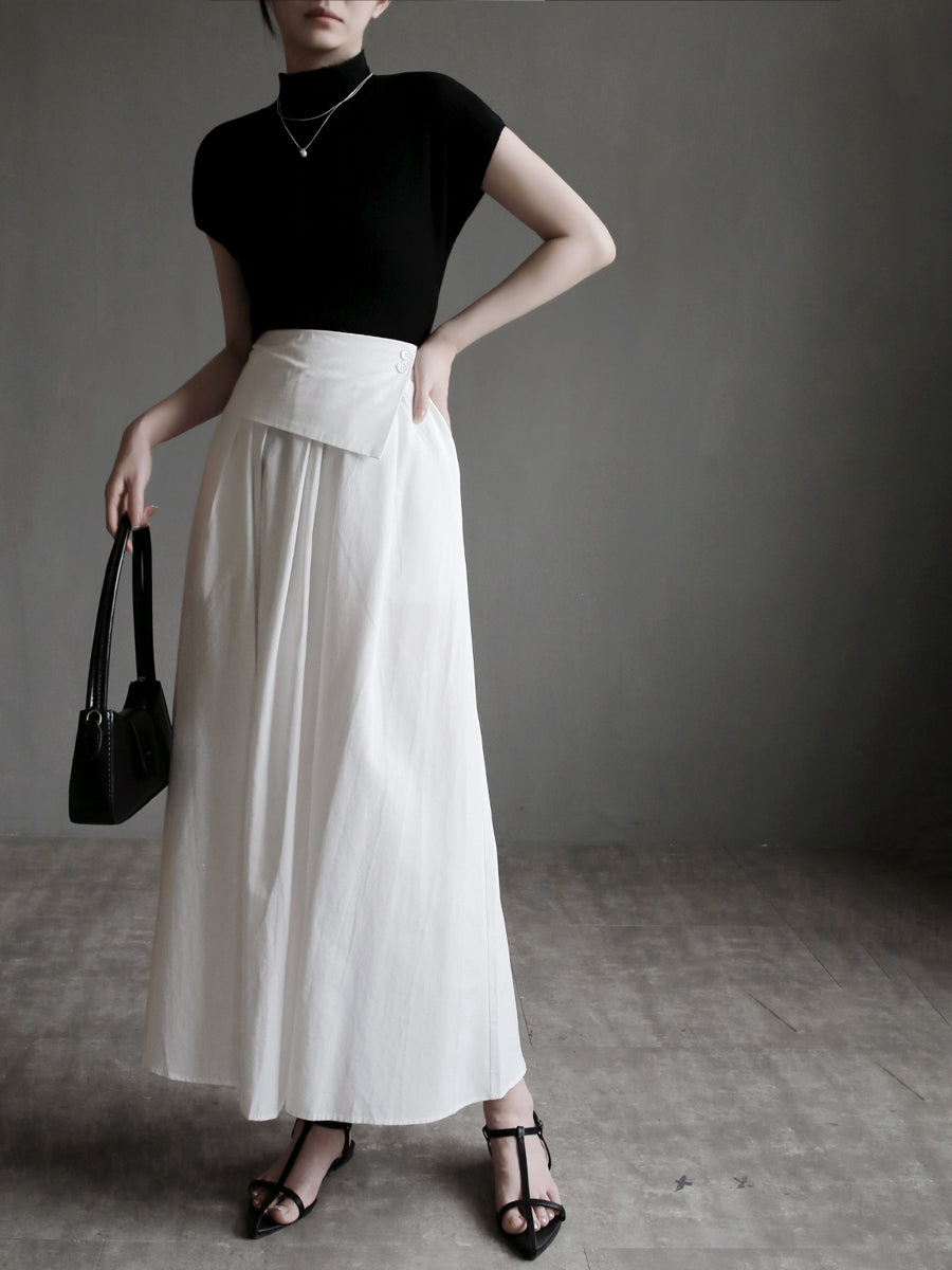 Waist Design A-Line Skirt_BDHL7572