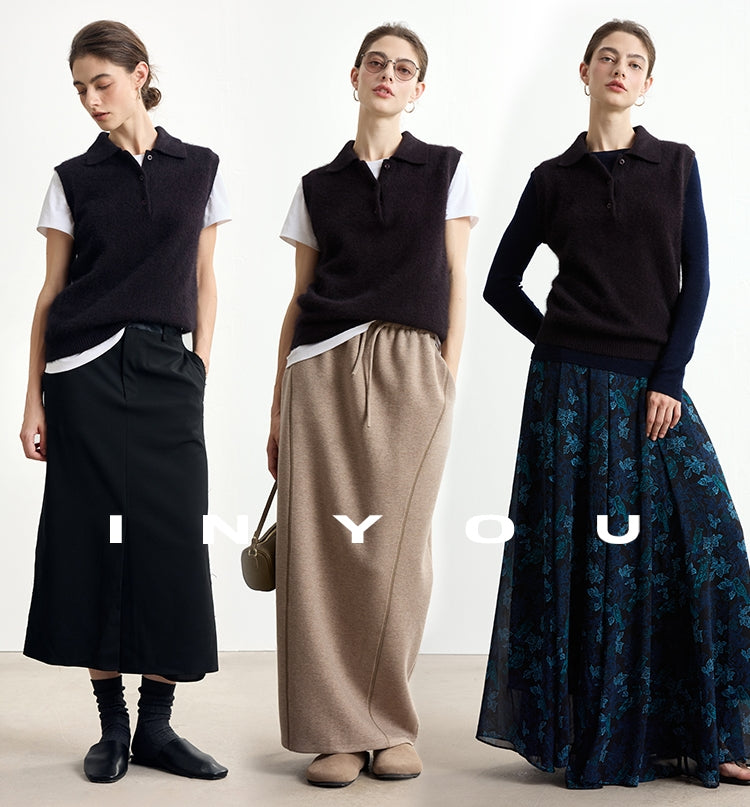 Polo-Neck Knit Sleeveless Tops_BDHL7747