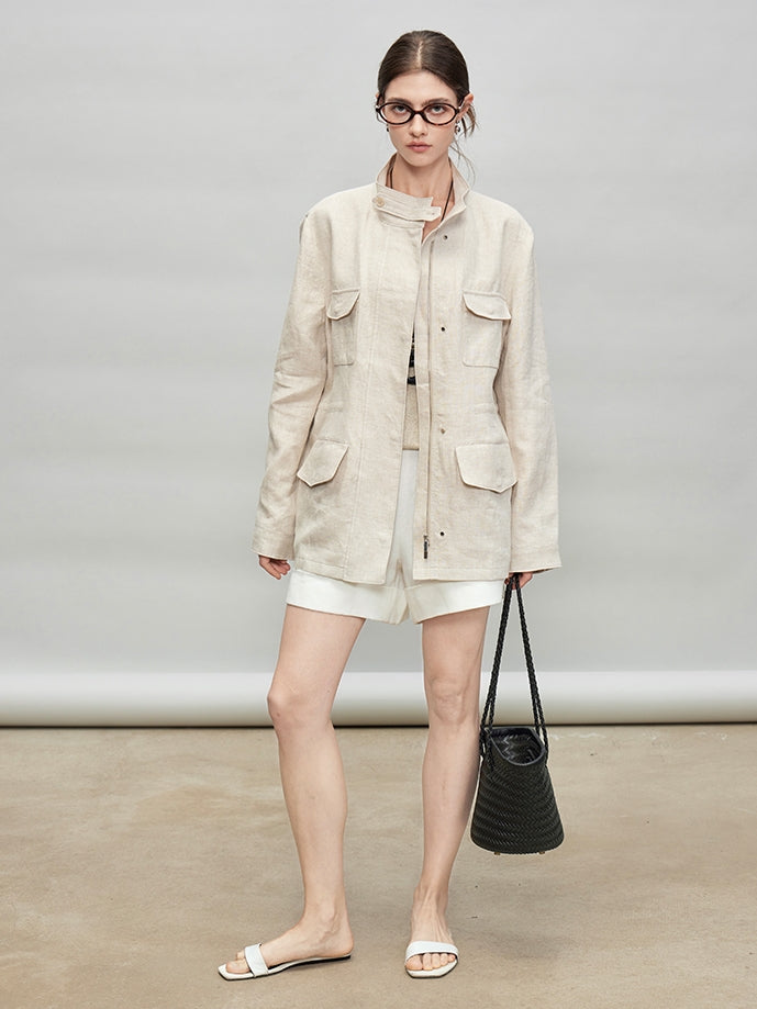Stand-Up Collar Shirt Jacket_BDHL7278