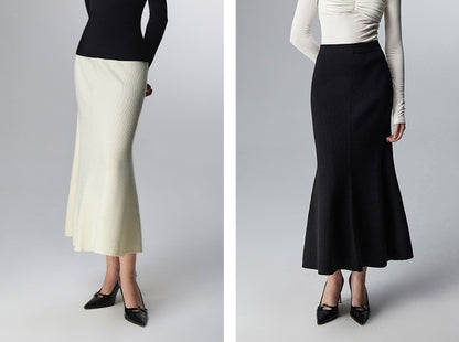 Elegant High Waist Knitted Skirt_BDHL5376