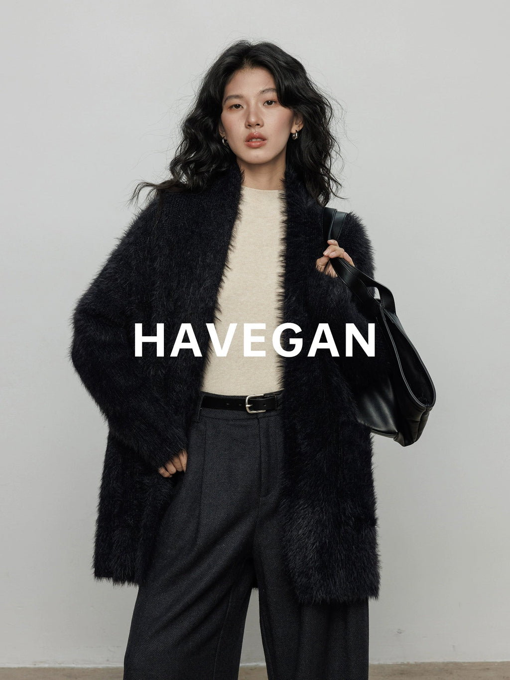 無領抓絨長版開襟衫_BDHL7971