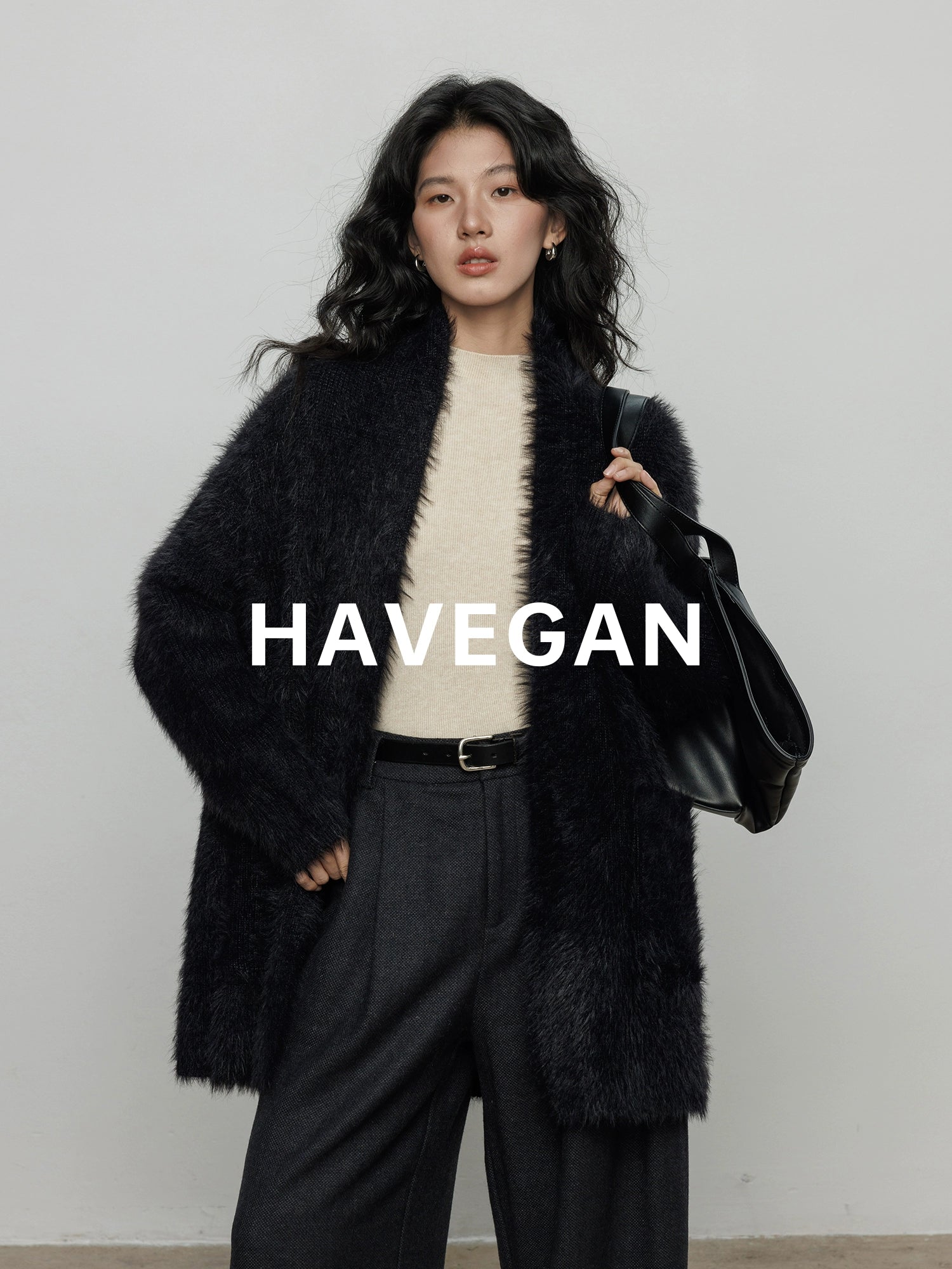 無領抓絨長版開襟衫_BDHL7971