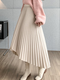 Irregular A-Line Pleated Skirt_BDHL7219