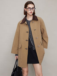 Retro Corduroy Collar Long Jacket_BDHL6607