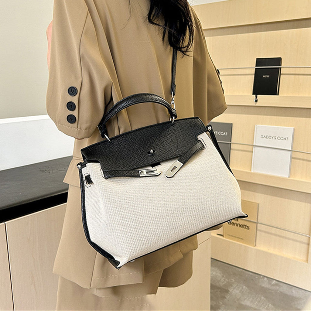 Two-Tone Flap Handbag_BDHL8445
