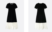 Pleated Hem-Switched Dress_BDHL6372