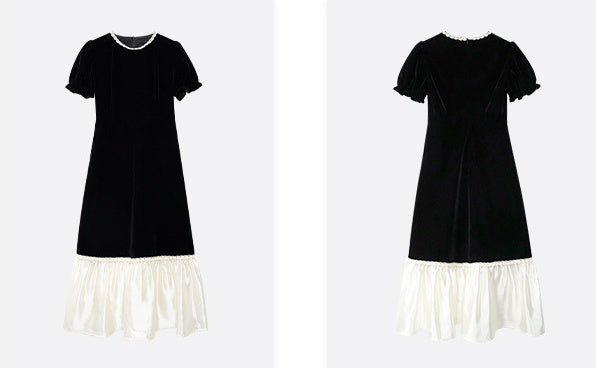 Pleated Hem-Switched Dress_BDHL6372