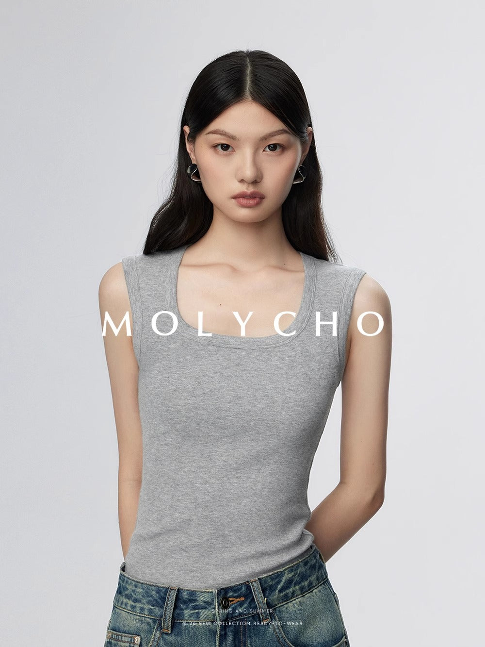 Wide Strap Sleeveless Tops_BDHL7412