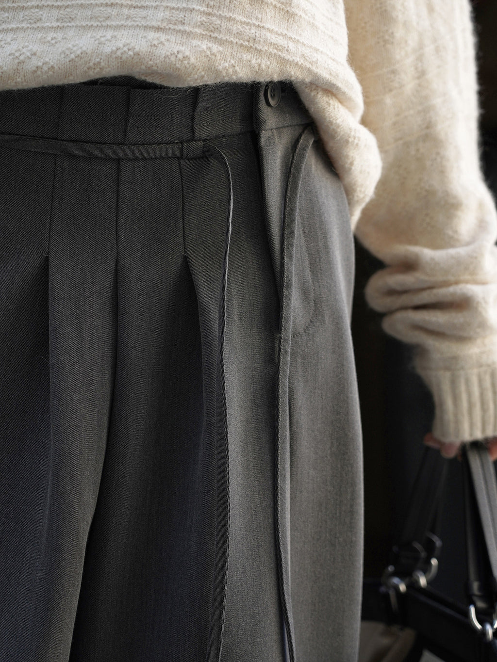 Pleated Side-Drape Pants_BDHL7773