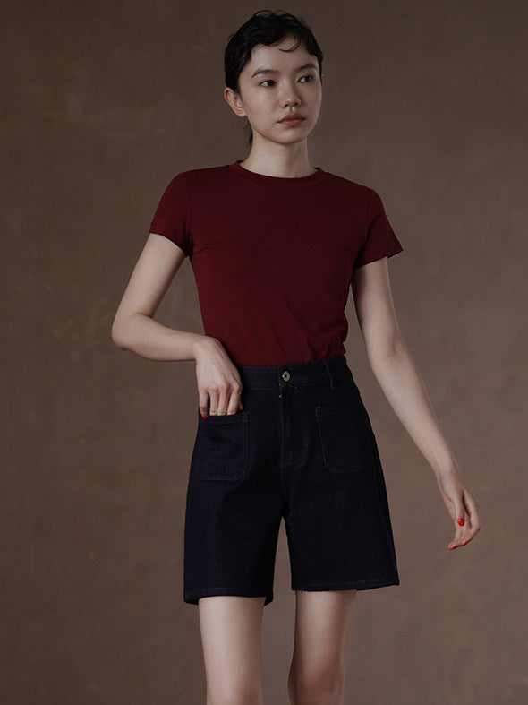 Slim Fit Short Sleeve Basic Tee_BDHL8296