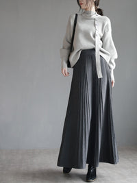 Large Drape Long Knitted Skirt_BDHL6719