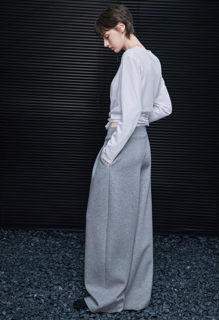 Grey Sweat Wide-Leg Pants_BDHL7879