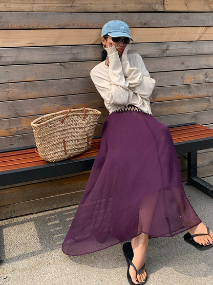 Ethnic Style Draped Long Skirt_BDHL6133