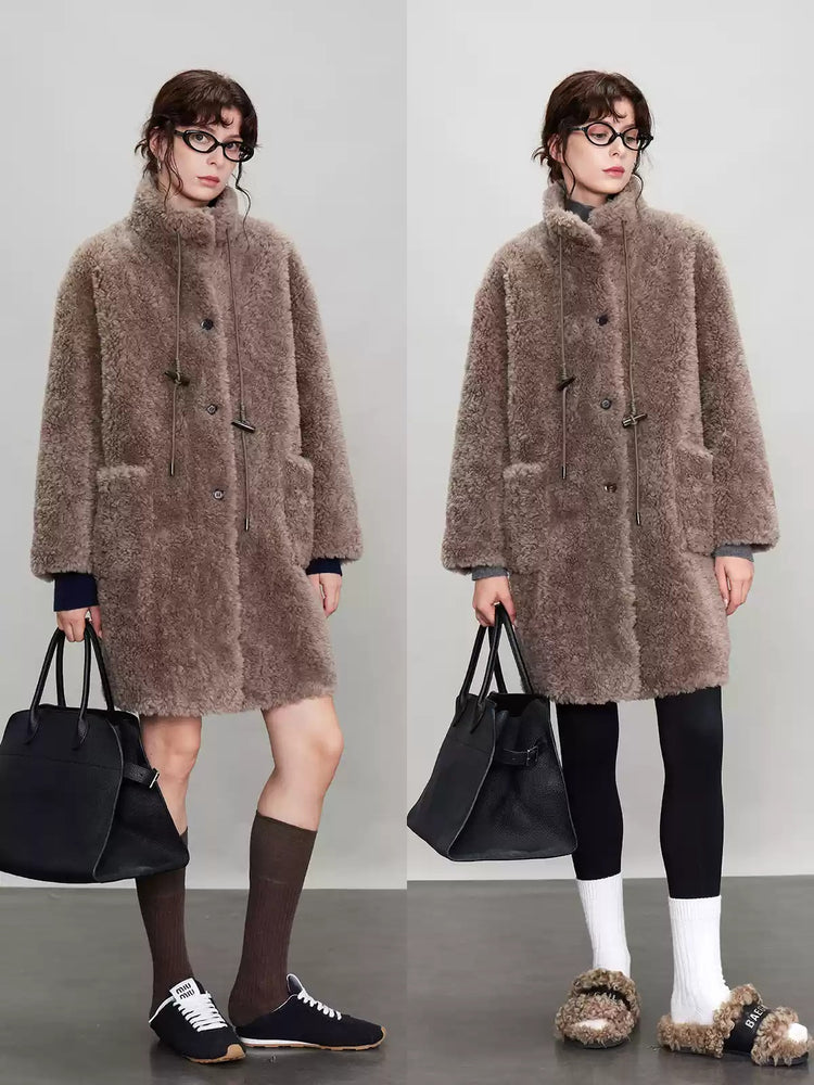 Stand Collar Thick Fur Long Jacket_BDHL6924