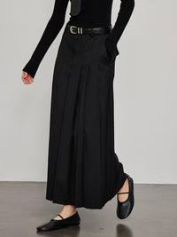 Pressed Pleated Long Skirt_BDHL6444