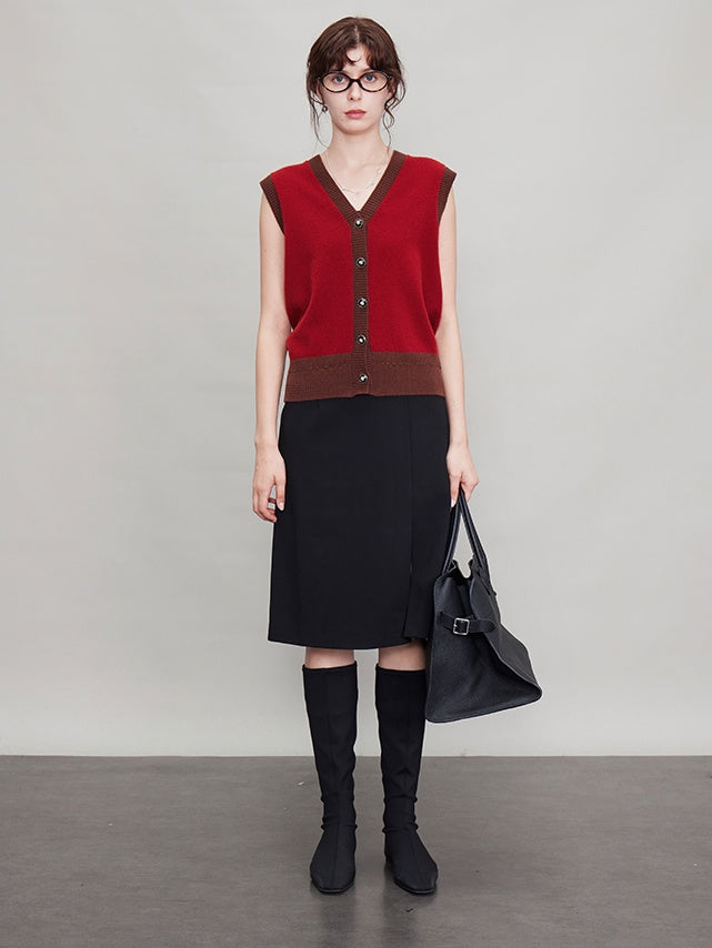 Contrast Colour Vest Or Cardigan_BDHL6632