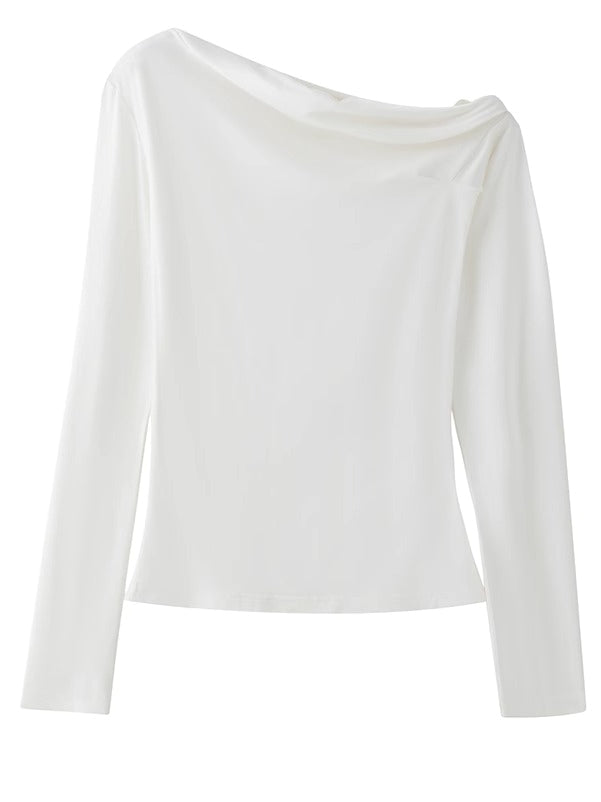 One-Shoulder Swing Collar Tops_BDHL7374