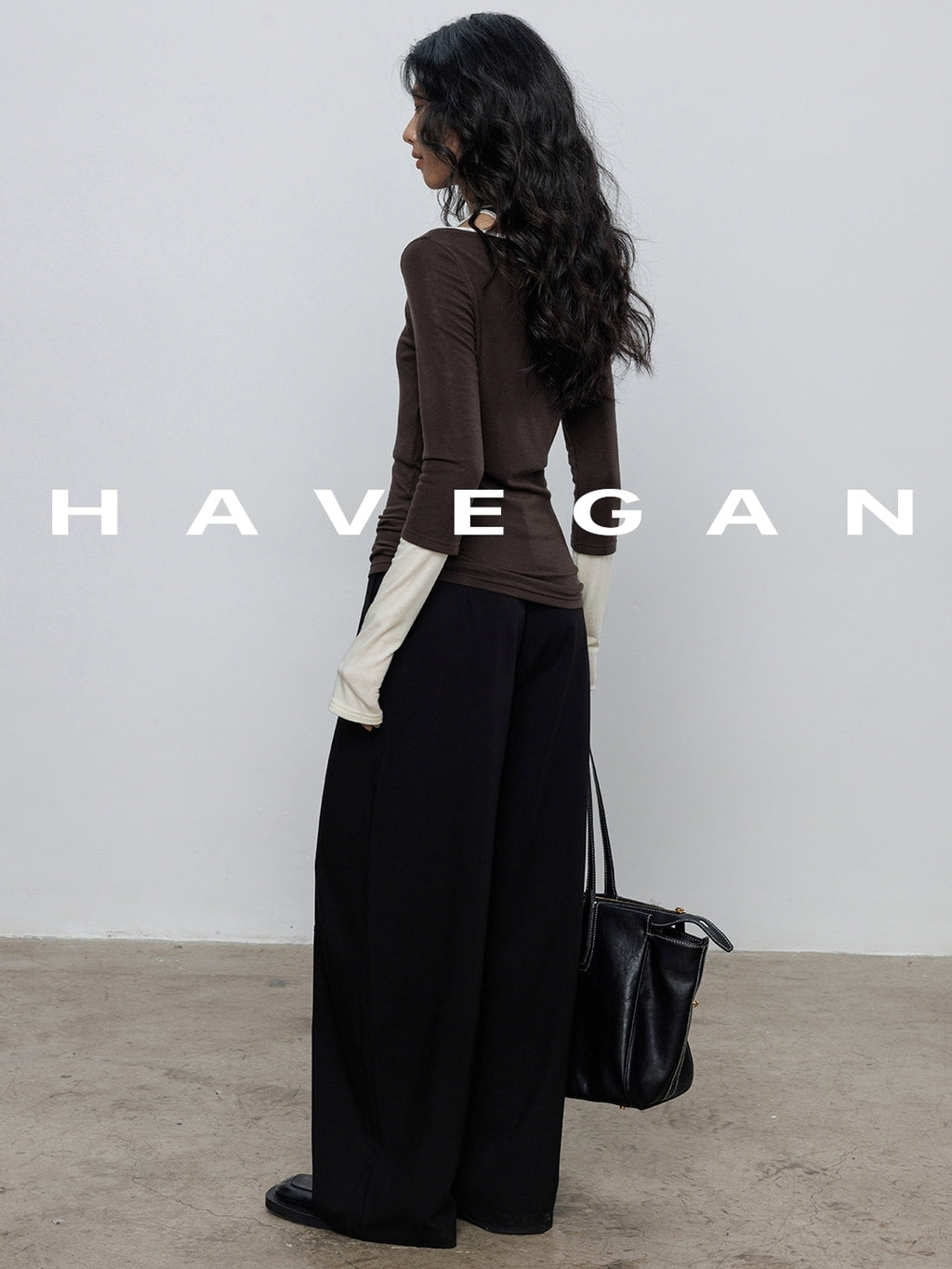 Contrast Color Vest &amp; Long-Sleeved Tops Set_BDHL7779