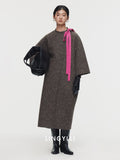 Ribbon Tie Collar Straight Coat_BDHL6758
