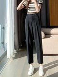 Elasticated Black Suit Pants_BDHL7212
