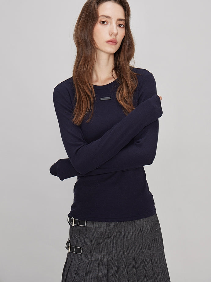 Simple Slim Knit Tops_BDHL7937