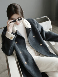 Sleeve Collar Switching Long Coat_BDHL6877