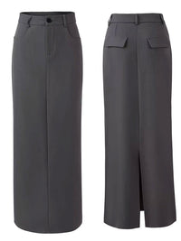 High-Waisted Slit Long Skirt_BDHL6373