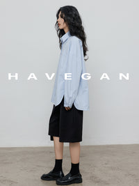 Hem Slit Design Shirt_BDHL7231