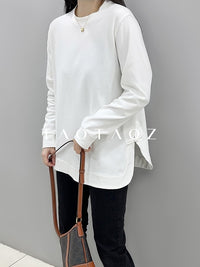 Round Neck White Tops_BDHL6961